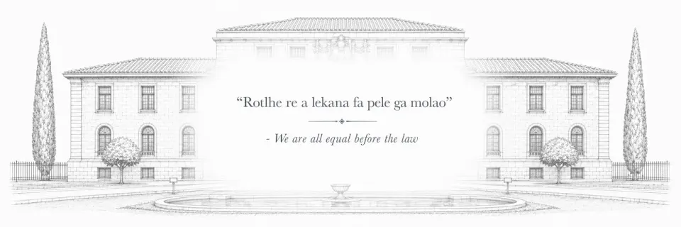 Rotlhe re a lekana fa pele ga molao - We are all equal before the law